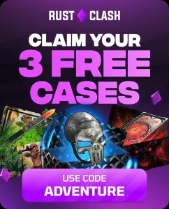 RustClash 3 Free Cases Promo Banner – Use Code ADVENTURE